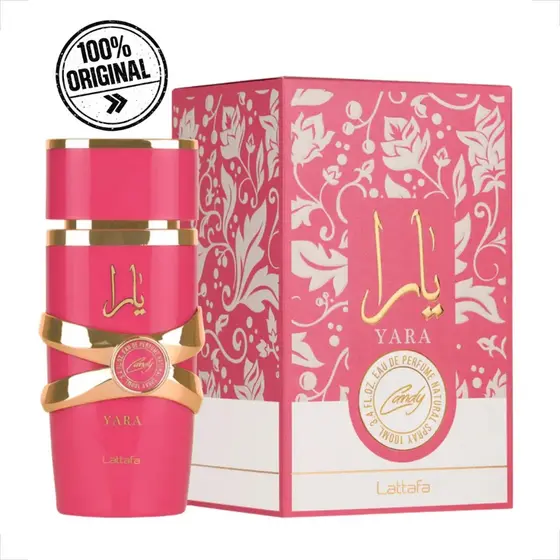 Perfume Lattafa Yara Candy Eau De Parfum 100 Ml Perfume Árabe Feminino Importado Alta Fixação