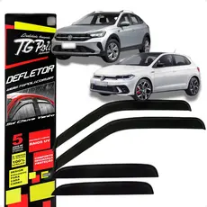 Jogo Calha de Chuva Volkswagen Polo Nivus 2018 2019 2020 2021 2022 2023 4 Portas Original TG POLI