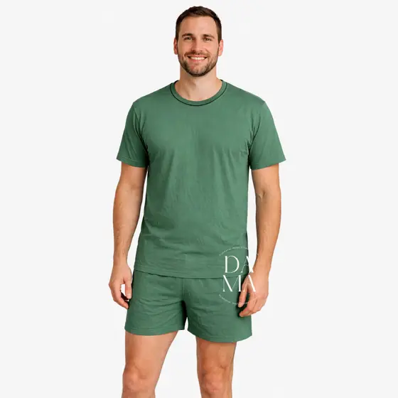 Pijama Masculino de Verão em malha Premium Camisa  e Short Masculino