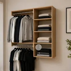 Arara Suspensa de Parede com Cabideiro – Closet Aberto Organizador de Roupas -67