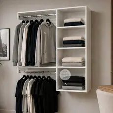 Arara Suspensa de Parede com Cabideiro – Closet Aberto Organizador de Roupas- 67