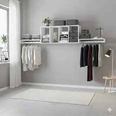 Arara Suspensa De Parede Closet Aberto Cabideiro 61