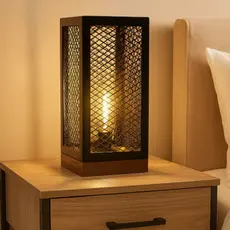 Luminária de Mesa Escritório Abajur Preto Com Madeirado 110v/220v COD 92