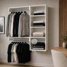 Closet suspenso moderno, Arara De Parede Aberto com Cabideiro 67