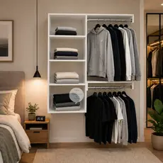 Closet Suspenso moderno Cabideiro Arara  De Parede Aberto - Closet 67