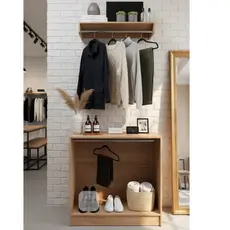 Cabideiro Com Balcão Arara Expositor Loja Quarto De Roupas--96