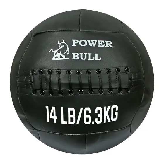 Wall Ball 6,3kg Premium Bola de Peso Couro Eco Fisioterapia Crossfit Power Bull