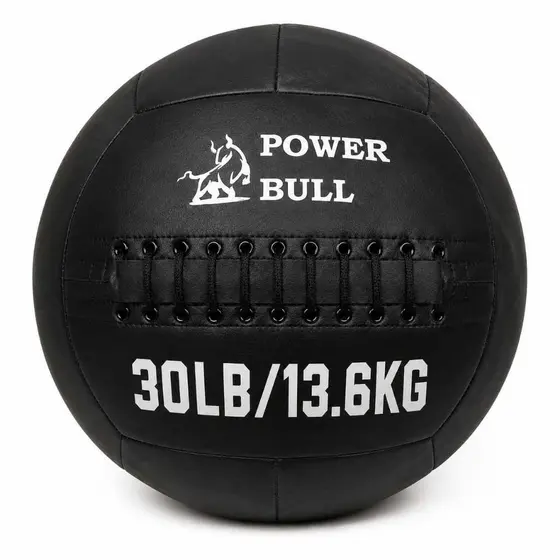 Wall Ball 13,6kg 30LB Premium Medicine Ball Couro Eco CrossFit Funcional Academia Treino Fitness Fisioterapia