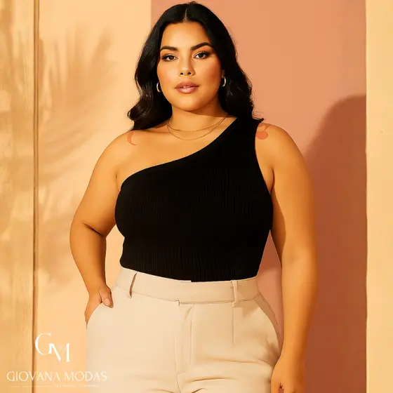 Blusa Regata Mula Manca Feminina Estilosa Moda Plus Size Ombro só Canelado Promoção Top Envio Imediato