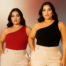Kit 2 Blusas Feminina Mula Manca Ombro Só Nula Manga Moda Plus Size Básica Canelada Elegante Top Envio Imediato