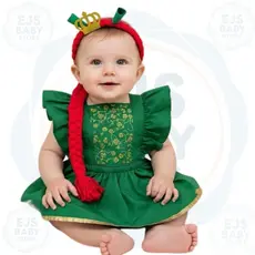 Romper Salopete Fiona Sherek Fantasia Temático Blogueirinha Mesversário Bunda Rica