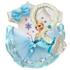 Body + Saia + Tiara Bebê Fantasia Mesversario Menina ELSA e ANNA - FROZEN