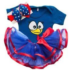 Body de bebe temático galinha pintadinha mesversário com laço e tule