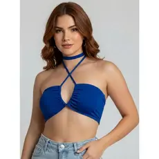 Top Cropped Multiformas Slim Fit Versátil Feminino Suplex Moda Gringa Estiloso