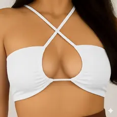 Top Cropped Multiformas Feminino Suplex Duplo Zero Transparência Moda Gringa