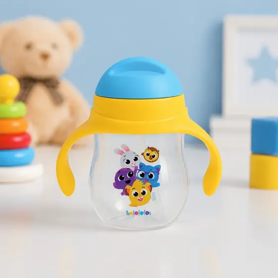 Copo de Transição BOLOFOFOS 280ml – Treinamento com Alças | BPA Free Ideal para Bebês!