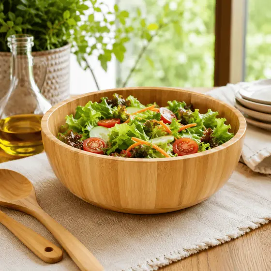 Saladeira de Bambu 30cm MORI – Design Sofisticado, Leve e Sustentável