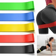 Kit 5 Mini Band Elástico Látex 5 Níveis De Resistência Treino Funcional Pilates Yoga