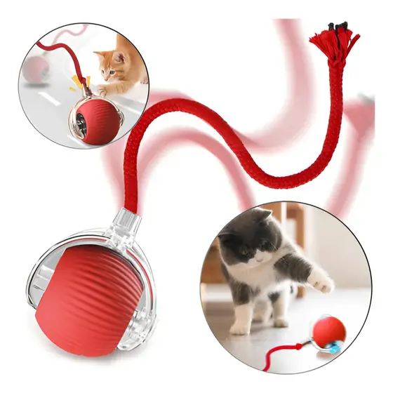 Bola Inteligente Automática para Pets Anda Gira Sozinha Interativa para Gatos e Cachorros