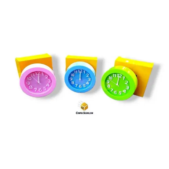 Relógio de parede OU mesa 15 cm redondo função despertador cores pastéis