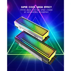 Dissipador Calor NVME Ssd M.2 Thermal Pad Nvme Alumínio 7mm Dissipador de calor 5V 3Pin ARGB Luzes coloridas 2280