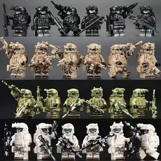 KIT 5/10/15/20 Bonecos Exército Marinha SWAT + Escudos em Blocos de Montar militares policiais Swat promoção atacado