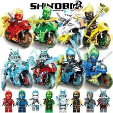 Kit Bonecos Ninja com Moto Blocos de Montar Figuras Miniaturas Envio Aleatório Brasil
