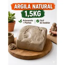 Argila Natural 1,5kg | Perfeita para Artesanato e Vasos | Quanto Mais Leva, Mais Desconto
