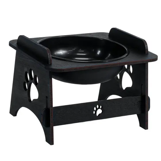 Comedouro Pet Elevado Anti Engasgo Para Cães e Gatos Bebedouro Suspenso MDF Tigela Pote