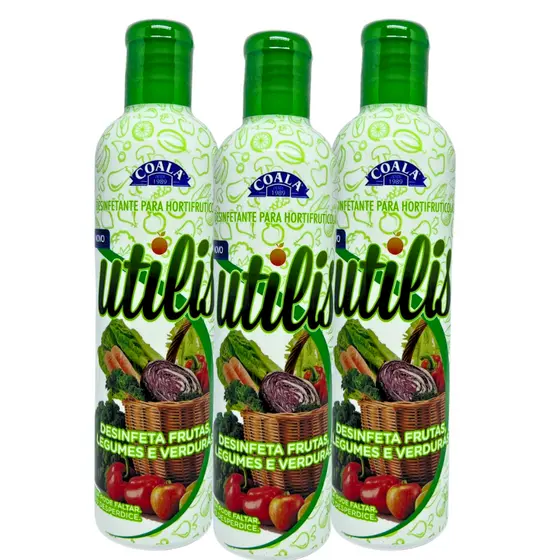 Kit 3 Desinfetante de Frutas Verduras e Legumes Coala Utilis 300ML