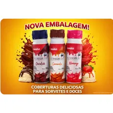 Cobertura Para Sorvete Marvi Kit Com 3 Sabores De 190g
