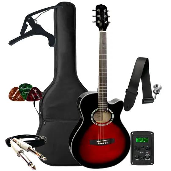 Violão Elétrico Giannini Gsf1d Com Afinador + Kit Acessórios