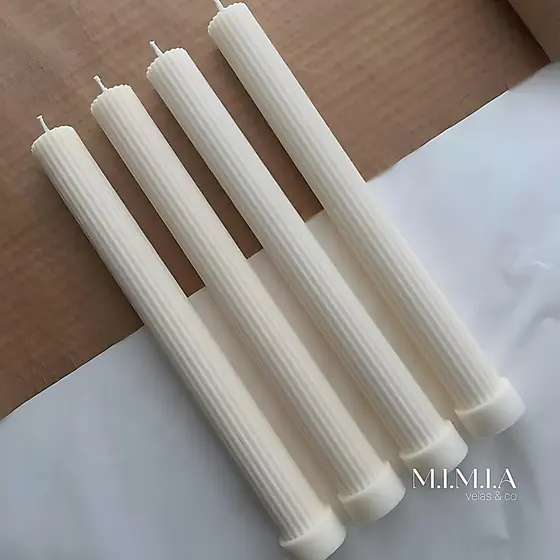 Kit 6, 3 ou 1 Velas Castiçal 27cm Brancas Decorativas Aromáticas Premium Cera de Coco Vela Palito