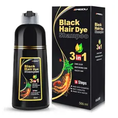 IIIMEIDU Shampoo De Tintura De Cabelo Preta 3 Em 1 Para Cabelos Grisalhos , Ingredientes De Ervas Mulheres E Homens Cobe