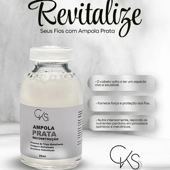 Ampola Prata de Recostrução Capilar 20ml CKS.
