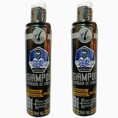 Kit 2 Shampoos Escurecedores SANTO BARBUDO  250ml - Reduz Fios Brancos .