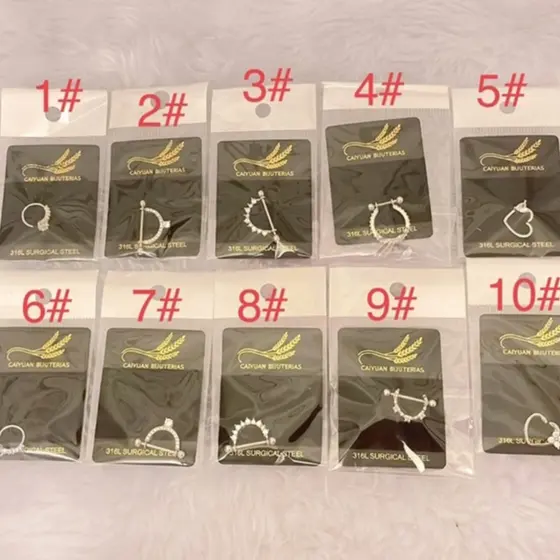 KIT 2 UNIDADES DE 316L Nariz Anel De Aço Inoxidável Bola Orelha Tragus Cartilagem Daith Piercing Jóias