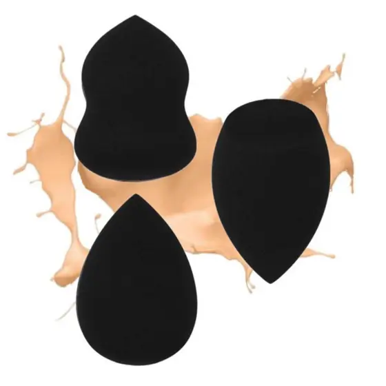 KIT 1 caixa com12 /un Ovo de beleza preto, pó seco e úmido, não comestível, bola de esponja sem látex para maquiagem