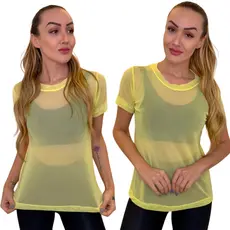 Blusa Feminina Tule Academia Treino Fitness Camiseta Transparente