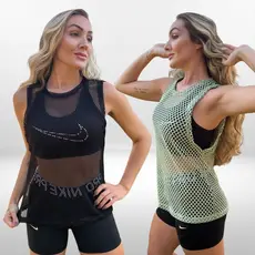 Regata Feminina Arrastão Blusa Fitness Academia Regata Cavada Leve