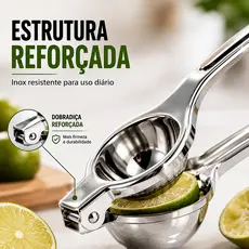 Espremedor de Limão Aço Inox Maciço Manual Reforçado 20cm Cozinha Bar Drink