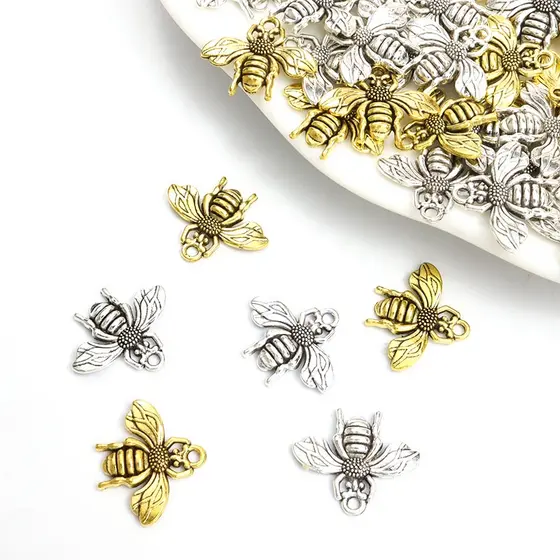 Pingentes De Liga De Metal Encantos 20pcs Mel Abelhas Vintage Bijuteria Acessórios Brincos Feitos À Mão Pulseiras