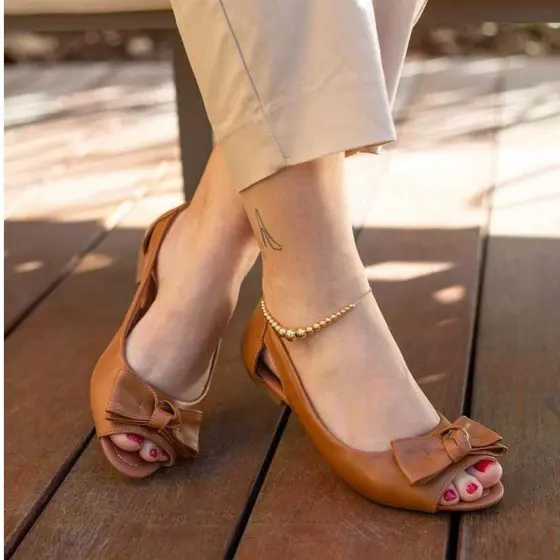 Peep Toe Feminina Sapatilha Mulher Rasteira Confortavel Variação Moda 2027