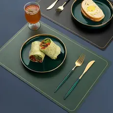 Jogo Americano Material Couro Impermeável E à Prova De Manchas Para Mesa De Jantar
