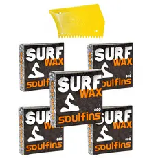 5 Parafina Surf Prancha Surf Wax - 5 Unidades Soul Fins 80g Surf top