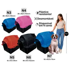Casa Casinha Plástica Desmontável para Cães Cachorro Resistente Vários Tamanhos Números 3 ao 7