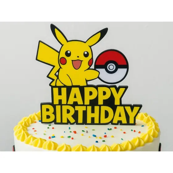 Topo de Bolo Pi ka chu Happy Birthday | Decoração de Festa Infantil