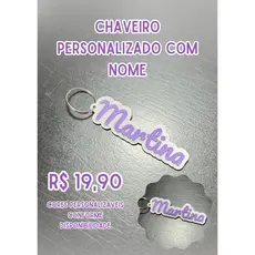 Chaveiro Personalizado com Nome | Presente Criativo | Cores Personalizáveis
