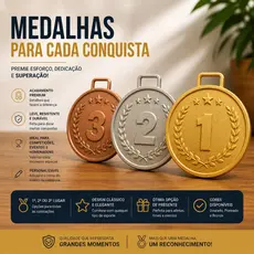 Medalha Personalizada 1º 2º 3º Lugar | Premiação Esportiva | Ouro Prata Bronze