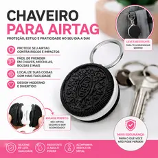 Chaveiro para AirTag Porta Rastreador Plástico Design Biscoito Protetor Case Airtag